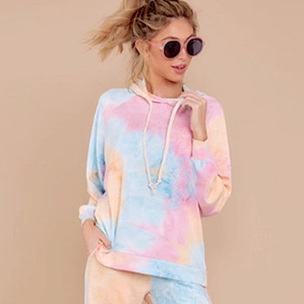 NWT BOBBIE & BROOKS Tie-Dye Printed Long-Sleeved Loose Hoodies women’s size 2X